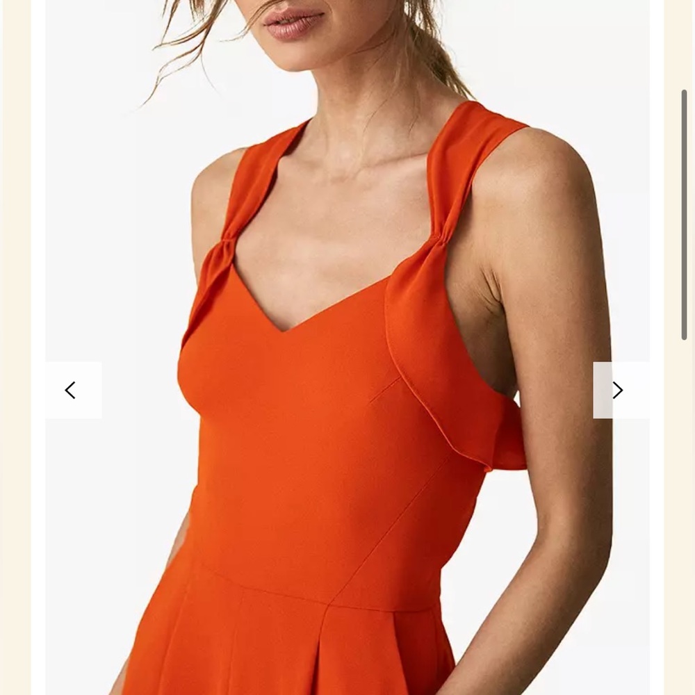 Reiss Amika Bow Back Jumpsuit in Orange - Picture 4 of 10
